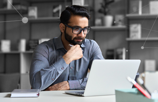 Image of person viewing their cap table on a laptop
