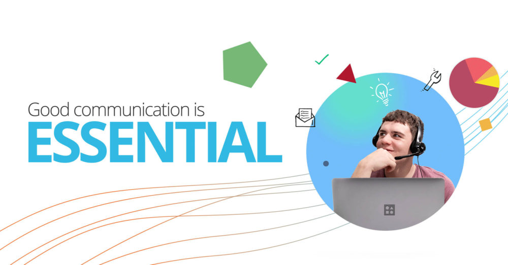 Illustration of an employee on a teams meeting to harness that Good communications is essential on an employee share plan